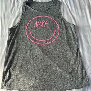 Women’s Nike Gray Tank Top with Pink Logo Small